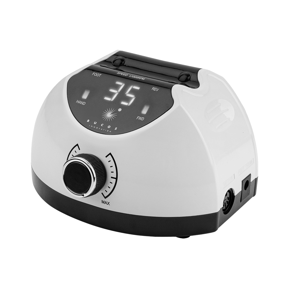Bucos Nail Drill X4 PRO WHITE PEARL 65 Watt and 35,000 rpm. for manicure and pedicure